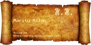 Marity Milán névjegykártya